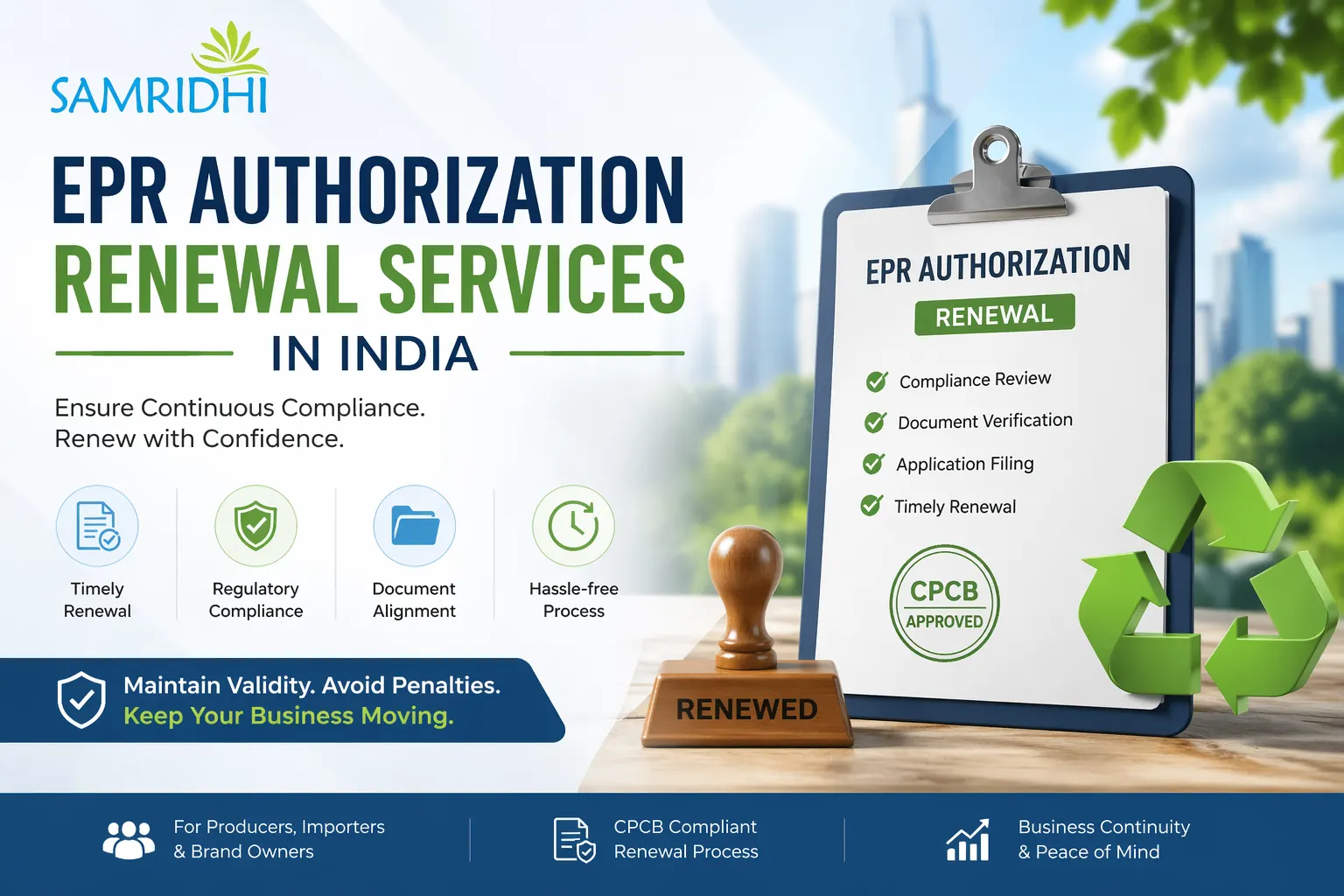 EPR Authorization Renewal Services in India – CPCB Process, Validity & Compliance Continuity