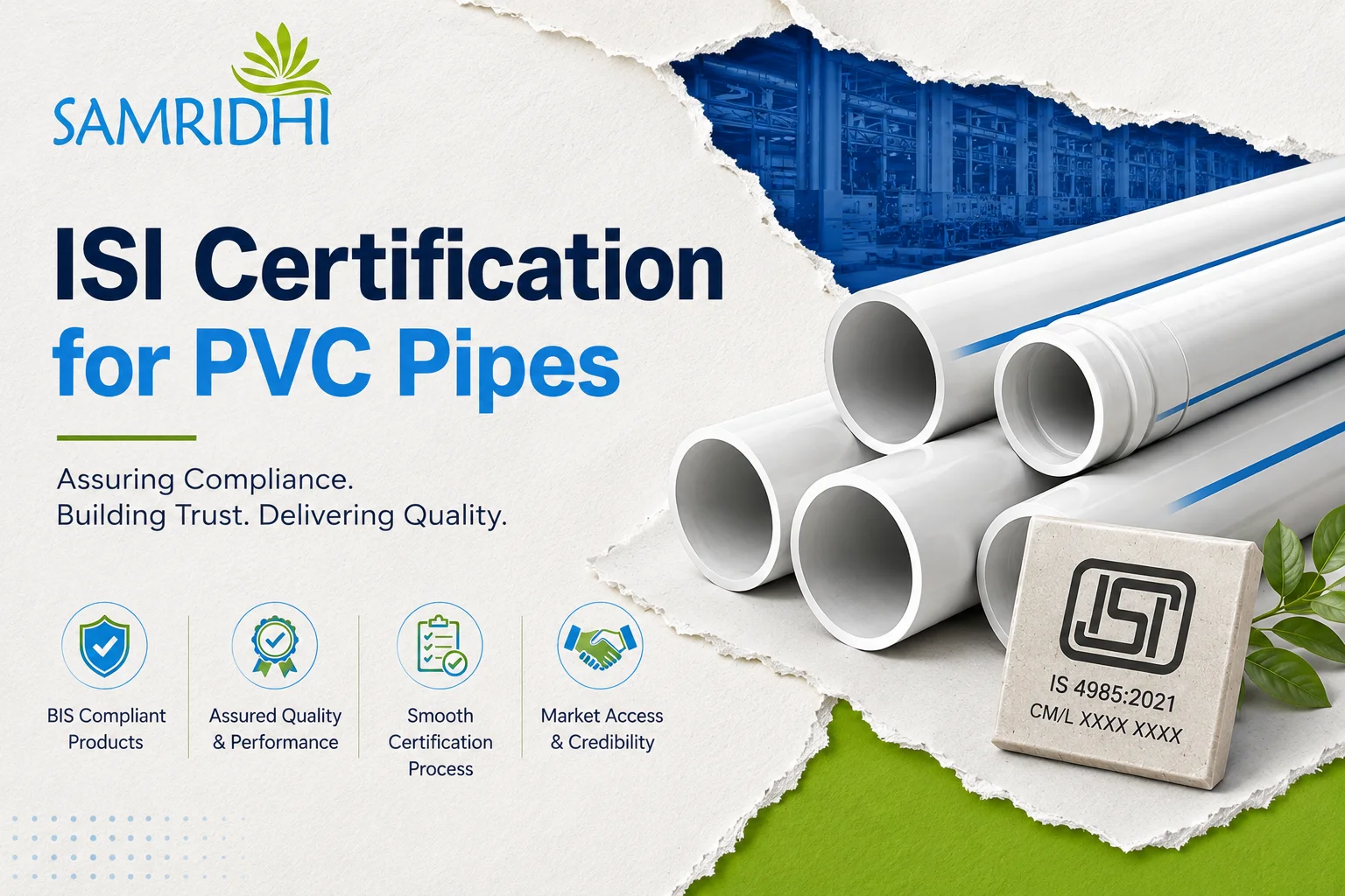 ISI Certification for PVC Pipes in India